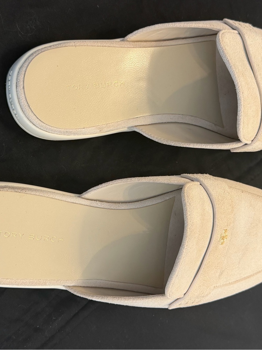 Tory Burch Suede Backless Loafer Mules – Size 7.5
